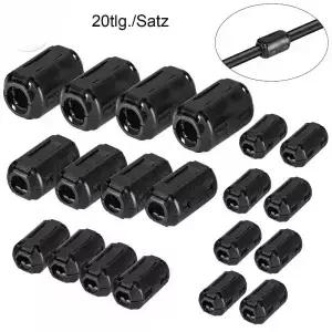 20pcs 페라이트 코어 링 클램프 키트 필터 억제 클립 3.5 13mm 케이블 용 방해 전파 방지 토로 이달 온