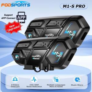 Fodsports M1S Pro 블루투스 헬멧 헤드셋 바이크 오토바이 인터콤 10명 2000m 무선 앱 연결
