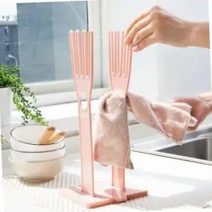 손가락고무장갑건조대 탑리빙 손가락 고무장갑건조대 말리기 행주걸이 핑크