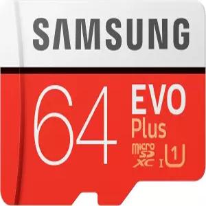 삼성 EVO 플러스 64GB 마이크로SDXC UHSI U3 00MB/s 풀 HD 및 어댑터 4K UHD 메모리 카드(MBMC64HA)
