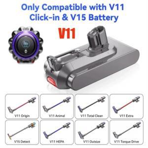 다이슨 V10 V11 V12 배터리 6800/9800/12800 mAh 25.2V 배터리 SV20 SV35 SV46 진공 청소기와 호환 가능 긴