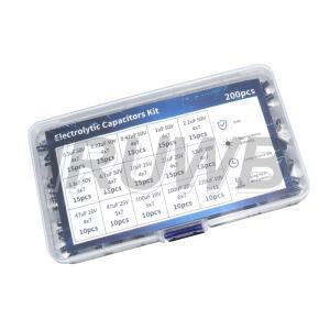 선풍기콘덴서 200개 15가지 값의 라디얼 커패시터 세트 키트 10V 25V 50V 100UF 모음 16V 0 22UF 1UF220UF 2 2UF 전해