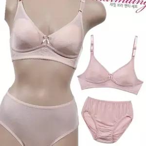 [라일리여성언더웨어] Rly 노몰드 인견 B컵 브라팬티세트 베이직 심리스브라 50036988)