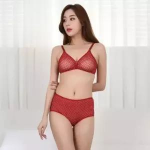 [라일리여성언더웨어] Rly 도트 노와이어 B컵 브라팬티세트 50032005)