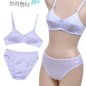 [라일리여성언더웨어] Rly 스트라이프 주니어 2단계 B컵 브라팬티세트 홈쇼 50036015)