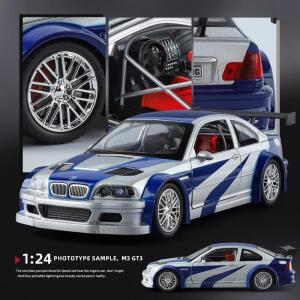 시뮬레이션 1:24 BMW M3 GTR E46 레이싱카 모델 합금 미니어처 자동차 컬렉션 장식품 장난감 자동차 남자친