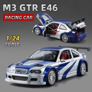 다이캐스트 합금 1:24 BMW M3 GTR E46 레이싱카 모형 미니어처 자동차 컬렉션 장식품 장난감 자동차 남자친