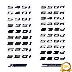 BMW 5 시리즈 E39 E60 F10 G30 - 520i 트렁크 로고 스티커용 광택 블랙 ABS 엠블럼