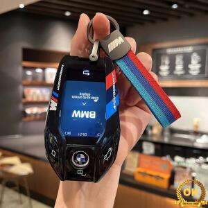 BMW G30 G12 5 7 시리즈 I8 X3 용 ABS 카본 파이버 LED 디스플레이 키 케이스