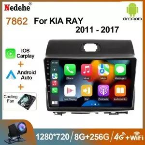 기아 레이 2011-2017용 2딘 카 라디오 7862 카플레이 안드로이드 오토 올인원 멀티미디어 비디오 플레이어