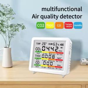 휴대용 실시간 감지기 TVOC 온도 습도 CO CO2 감지 휴대용 CO2 모니터 가정 호텔 사무실 차량용