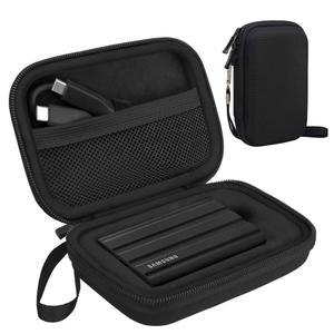 삼성호환 T7 쉴드 / 터치 휴대용 솔리드 스테이트 드라이브 500GB 1TB 2TB 4TB USB 3.2 외장 SSD 하드 EVA 충격 방지 보관 여행 가방 블랙+블랙