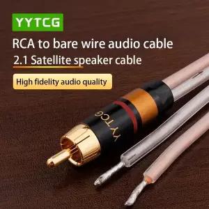 YYTCG RCA 스피커 케이블 RCA 플러그에 베어 와이어 스피커 와이어 베어 와이어에 플러그 커넥터 어댑터 교