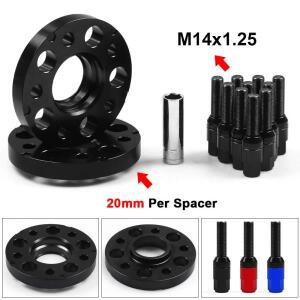 20mm 66.6mm 5x112mm 허브 센트릭 보어 휠 스페이서 M14x1.25 테이퍼드 볼트 (BMW호환 X5 G05 X7 G07 2018+