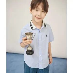 매장정품 빈폴 키즈 BEANPOLE KIDS 샴브레이 시어서커 반소매 셔츠 스카이 블루 (BI5765U01Q) BI5765U01Q 3