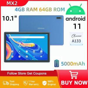 MX2 10.1인치 안드로이드 11 태블릿 64비트 Allwinner A133 쿼드코어 4GB RAM ROM 듀얼 카메라 5000mAh Typ