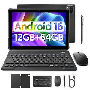 2026년형 태블릿 | 최신형 안드로이드 16 10.0인치 디스플레이 12GB (3GB+9GB 가상) RAM + 64GB ROM 듀얼
