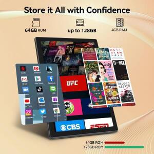 10.1인치 안드로이드 12 태블릿 PC RAM 4GB ROM J10 CPU UNISOC T310 프로세서, Cortex-A53 타입-C 옥타코