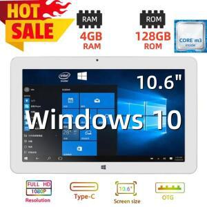 1920x1080 화면 해상도 10.6인치 윈도우 10 태블릿 PC 4GB RAM 128GB ROM CPU 인텔 코어 m3-7Y30 8000mAh 1