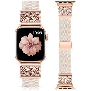 미니 마그네틱 스트레치 밴드 APPLE WATCH 38 /40 /41 /42 /44 /45 /46 /49MM 여성 남성 셀틱 매듭 소프트 엘라스틱 나일론 패브릭 스트랩 IWATCH 시리즈 11 9 8 7 6 5 4 SE /ULTRA 3 2 1과 호환됩니다 cAW