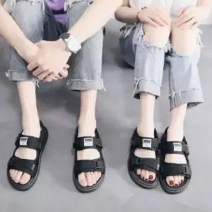 커플신발 여름신발 찍찍이 버클 샌들 바캉스슈즈 여자슬리퍼 패션슬리퍼 (W95B09B)