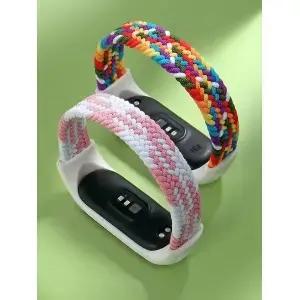 Xiaomi Mi band 7 6 5 4 3 NFC 나일론 교체 벨트 팔찌 손목 밴드 correa 스트랩 용 땋은 솔로 루프