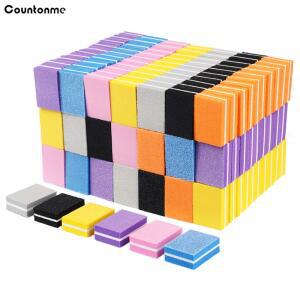 500Pcs 미니 소형 네일 파일 버퍼 스폰지 100/180 블록 멀티 컬러 그라인딩 샌딩 살롱 아트 도구 매니큐어