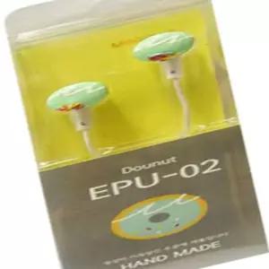 미니어처 이어폰 민트도너츠 EPU-02 컴퓨터 학생용 휴대꼬임방지 스마트 줄이어 선정리 밀폐형 오디오 마이