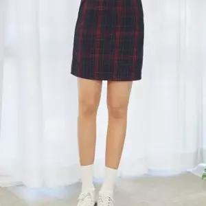 교복몰 (허리조절)사계절 레드네이비체크 교복 치마