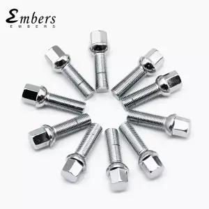 Embers 휠 볼트 스틸 M12x1.5 14x1.5 14x1.25 12x1.25 BMW 폭스바겐 아우디 메르세데스 포르쉐 10pcs 용 다