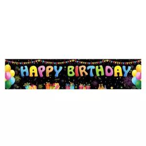 (PW) 럭셔리생일현수막(대형) 블랙파티 E타입축하 가랜드 용품 플랜카드 홈파티 이벤트