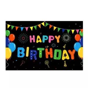 (PW) 럭셔리생일현수막(대형) 블랙파티 B타입축하 가랜드 용품 플랜카드 홈파티 이벤트
