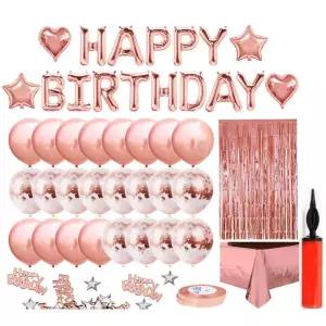 생일파티풍선 풀세트+펌프 이벤트용품 로즈골드 레터링 홈용품 꾸미기 장식 장식품 가랜드