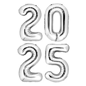 VPWM 숫자은박풍선 대 실버2025패키지이벤트 새해 화려한 홈파티 기념일 용품