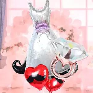 Party Club 신부호일풍선(드레스)촬영용 소품 파티 장식 예쁜 꾸미기 은박 파티용 용품
