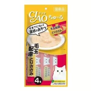 고품질 고양이 챠오츄르 헤어볼 닭가슴살 4개입 습식 간식 야옹이간식 (WDCD67F)