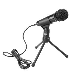 콘덴서 마이크 블랙 스테레오 3.5mm 3극 케이블촬영 미디어 유선 스탠드 녹음 방송