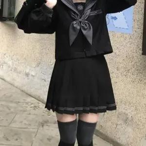 블랙 복고 유니폼 세라복 교복세트(긴팔) 학생복 교