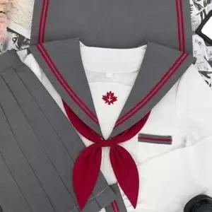화이트레드 복고 유니폼 세라복 긴팔 교복세트 학생복