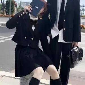 치마3종기장 블랙 여자 숏자켓 풀세트 교복 학생복