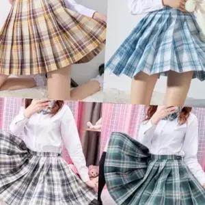 (5color) 체크무늬 플리츠 스커트 교복 생활복 학생