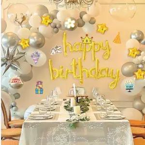 골드앤실버 블링 생일파티 풍선세트 이벤트장식 용품 홈파티 셀프인테리어 돌상 파티