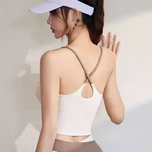 요가탑 위드에어 투톤 크롭 브라탑 요가상의