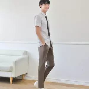 교복몰 (하복)스판 코코아 교복바지(남자) 교복 학생