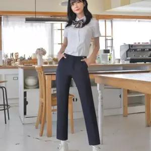 교복몰 (허리조절 하복)스판 네이비 교복바지 교복