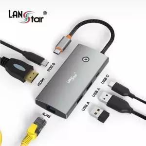c타입허브 USB C 멀티 6포트 허브 HDMI LAN PD3.0 LS-U61MH