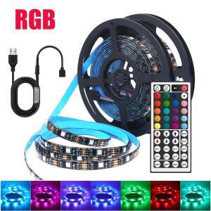 5V RGB LED 스트립 키트 USB 전원 음악 동기화 블루투스/3키/44키 제어 조광 가능 유연한 실내 TV 백라이트