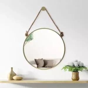 빈티지 스트랩 벽거울(50cm) (골드) 화장대거울