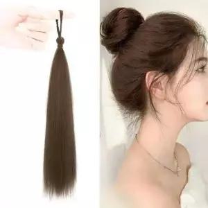 생머리 긴 머리 부분 가발 머리끈 포니테일 헤어피스 긴머리가발