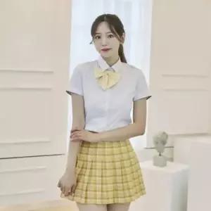 교복몰 딥옐로우 체크 스커트 교복 학생복 교복치마